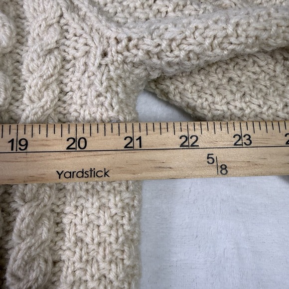 Ireland Handknit Sweater Cardigan Women's M L Blarney 100% Wool Fisherman Chucky - Picture 5 of 7